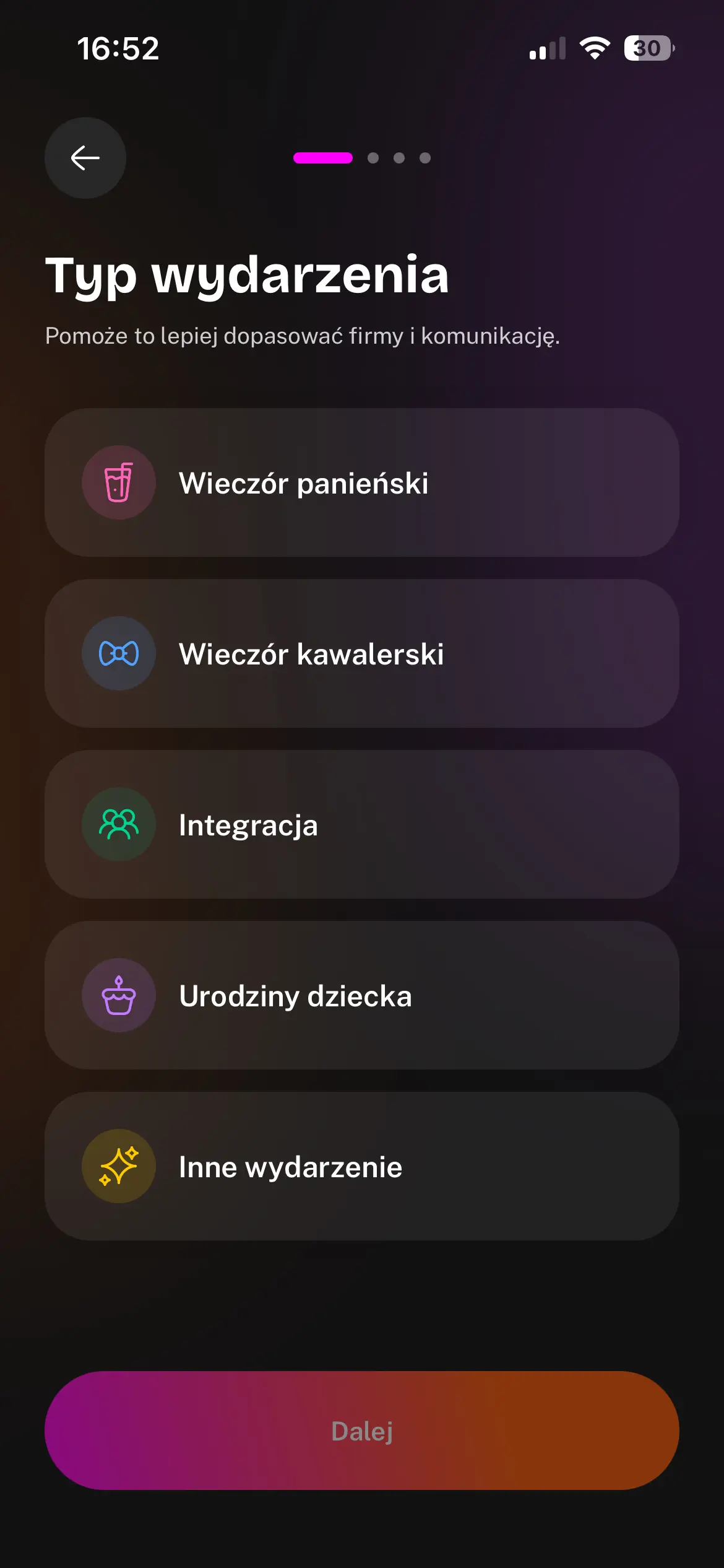Ekrany aplikacji Plannii